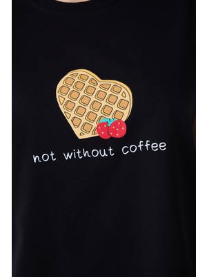 Penti Without Coffee Pantolon Siyah Pamuklu Pijama Takımı
