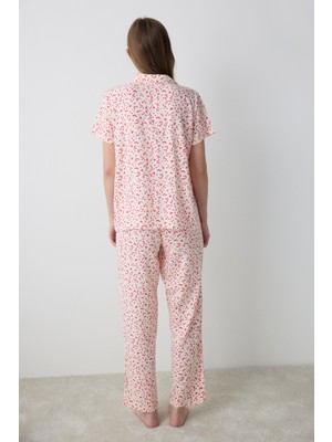 Penti Angie Gömlek Pantolon Krem Pijama Takımı