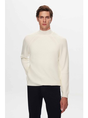 Twn Slim Fit Ekru Selanik Örgü Kazak