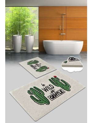 Chilai Home Gentle Banyo Halısı 2'li Set Banyo Paspası Kaymaz Tabanlı Klozet Takımı Djtbanyo