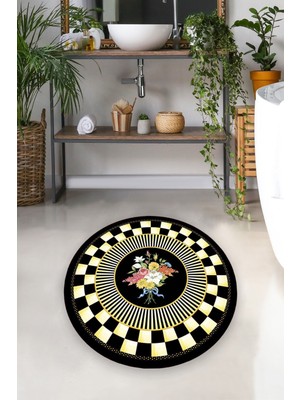 Chilai Home Quadratıc Djt Çap 120X120 cm Banyo Halısı Banyo Paspası