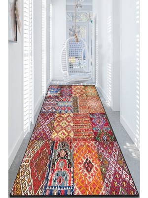 Chilai Home Eclectic Yolluk Halı Djt Kaymaz Taban Yıkanabilir,rulo Kesme Yolluk. 80 x 200