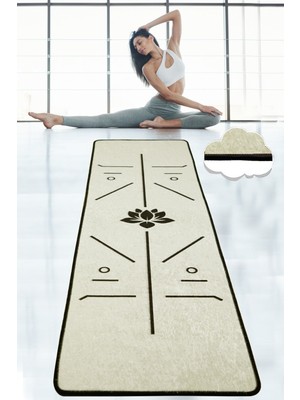 Chilai Home Bıkram Beyaz 60X200 cm  Yoga,spor,fitness,pilates Halısı Yoga Matı Yıkanabilir Djt