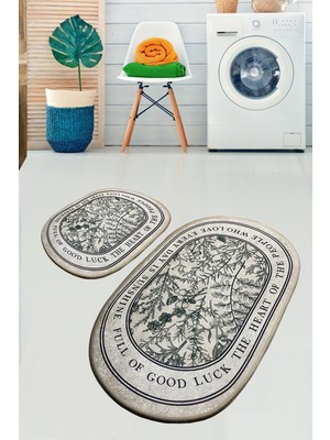 Chilai Home Fullof 2'li Set Banyo Halısı Yıkanabilir Kaymaz Taban Paspas Klozet Takımı Djtbanyo