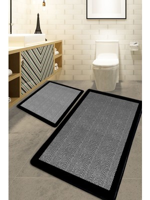 Chilai Home Barley Black 2 Li Set Banyo Halısı Djt