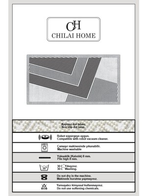 Chilai Home Nonwe Grey Dekoratif Halı Djt Dikdörtgen 60 x 100