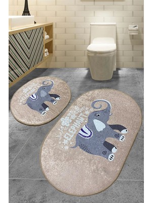 Chilai Home Lepanti Bej 2 Li Set Banyo Halısı Djt