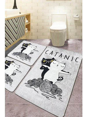 Chilai Home Catanic 3 Lü Set Banyo Halısı Djt