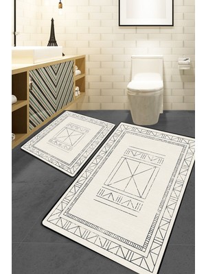 Chilai Home Touch Ekru 2'li Set Banyo Halısı Djtbanyo
