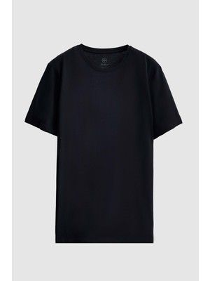 D'S Damat Regular Fit Lacivert Düz T-Shirt 3HC140632007M