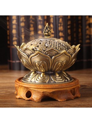 Zhuning Shop 1 Bronz Tarzı Lotus Çiçeği Tütsü Brülör Budizm Buda Tutucu Pirinç Mini Buhurdan Tütsü Metal El Sanatları Ev Dekorasyonu (Yurt Dışından)