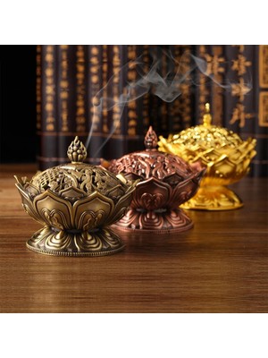 Zhuning Shop 1 Bronz Tarzı Lotus Çiçeği Tütsü Brülör Budizm Buda Tutucu Pirinç Mini Buhurdan Tütsü Metal El Sanatları Ev Dekorasyonu (Yurt Dışından)