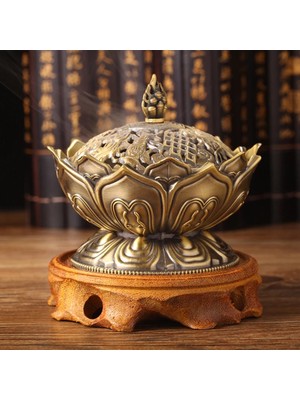 Zhuning Shop 1 Bronz Tarzı Lotus Çiçeği Tütsü Brülör Budizm Buda Tutucu Pirinç Mini Buhurdan Tütsü Metal El Sanatları Ev Dekorasyonu (Yurt Dışından)