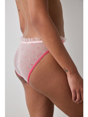 Lotus Broderie Pembe Slip Külot