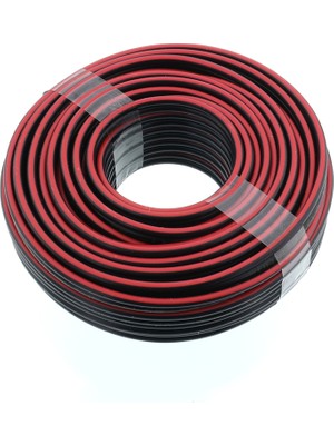 Tek-İş Hoparlör Kablosu 2 x 0.75 Siyah/Kırmızı Çizgili Dış Gövde 10 Metre