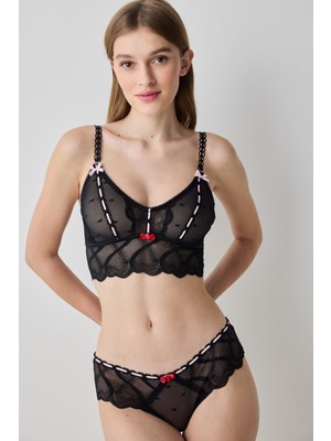 Non Wired Bandeau Siyah Sütyen - Penti Loves Paris Koleksiyonu