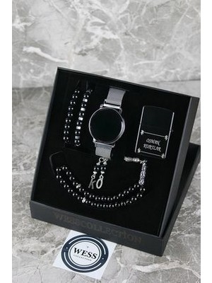 Dokunmatik Erkek Kol Saati Çakmak Tesbih ve Bileklik Set