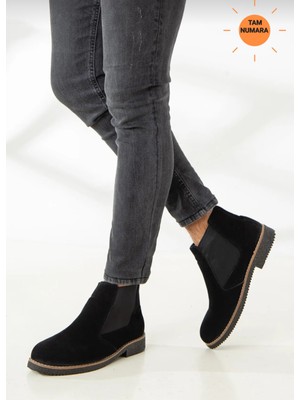 Faymaz Erkek Kışlık Chelsea Siyah Süet Bot