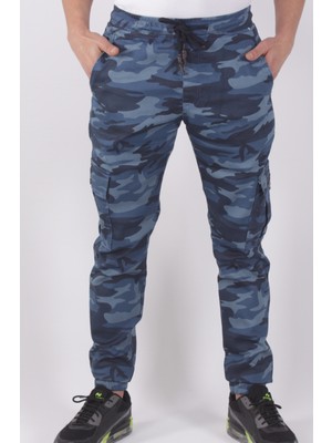 Black Steel Slim Fit,bel ve Paça Lastikli,kargo Cepli Kamuflaj Desen PANTOLON-91000