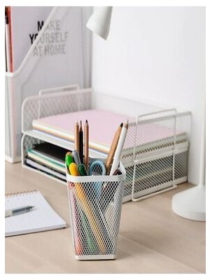 IKEA Çok Amaçlı Masa Üzeri Düzenleyici Kalemlik Beyaz