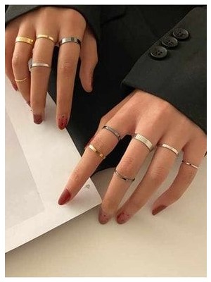 11'li Çok Renkli Yüzük Set 0613