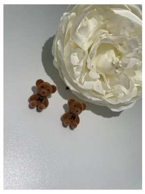 Ayıcık Peluş Küpe Kahverengi