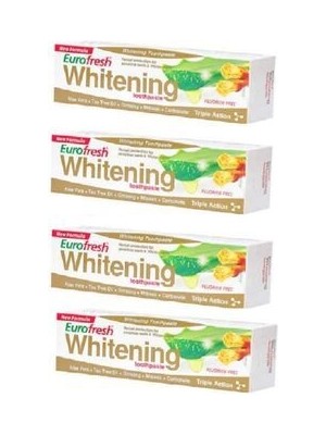 4 Adet Eurofresh Aloeveralı Misvaklı Beyazlatıcı Diş Macunu 112 gr