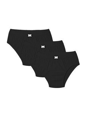 Erkek Siyah Penye 12'li Kom Slip Külot