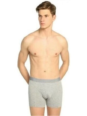 Erkek Gri Likralı Elastan Boxer Renk 4 Lü Paket