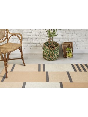 Eko Halı Eko Brooklyn Hasır Görünümlü Kaymaz Renkli Dokuma Modern Kilim BRK14