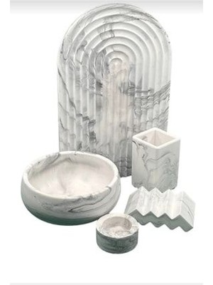 Marble Serisi Havluluk ve Diş Fırçalık Banyo Seti