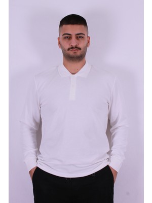 Trender Polo Yaka Ottoman Ekru Erkek Sweatshirt 5501