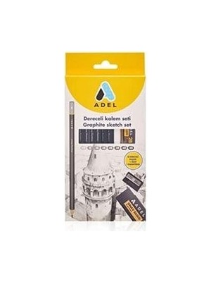 Adel 8'li Dereceli Kalem Seti Ölçülerle Birlikte Yaratıcı Çizim İçin