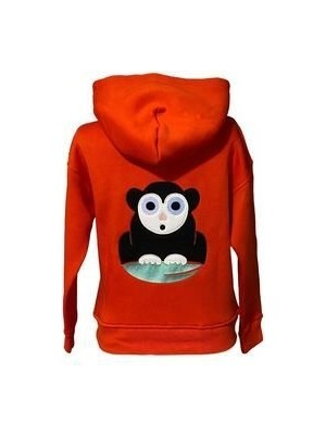 Çocuk Tarsier Dürbünlü Kapüşonlu Sweatshirt ( Nar )