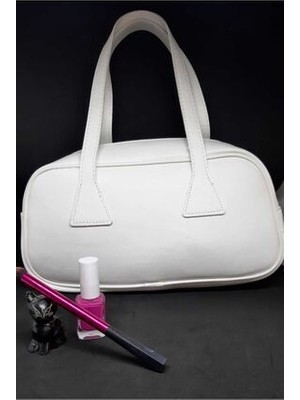 Beyaz Kadın Günlük Spor Kol Çantası