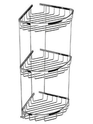 Paslanmaz Oval Üçlü Süngerlik 19X19 cm Şampuanlık Köşelik Süngerlik Banyo Süngerliği