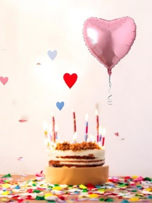 VibeHome Pembe Kalp Folyo Balon - Doğum Günü Parti ve Eğlenceli Etkinlikler Için