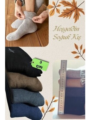 Thermo Özellikli Kışlık Kalın (3 Çift) Kaliteli Penye Erkek Havlu Çorap