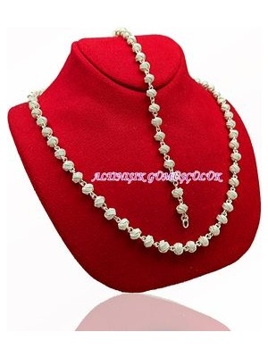 Top Modeli Telkari Takım Kolye Bileklik 925 Ayar Gümüş