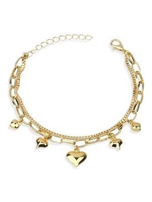 Kalp Objeler Dizi Çoklu Zincir Bileklik