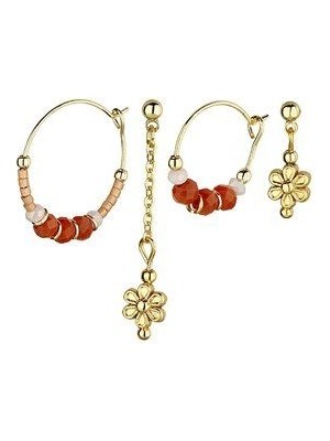 Dörtlü Kombin Çiçek Detay Küpe