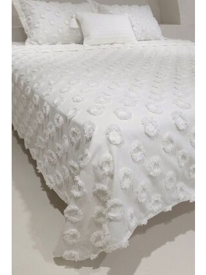 Ponponlu Delux Çift Kişilik Yatak Örtüsü