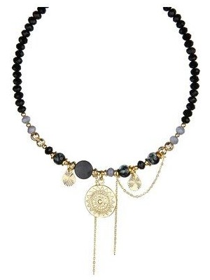 Madalyon Obje Detay Tasma Kolye