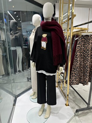 Giel Teddy Ayıcık Baskılı Triko Oversize Tunik