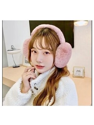 Soğuktan Koruyucu Pembe Soft Peluş Kışlık Kulaklık Kadın Standart Beden
