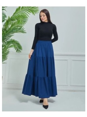 Katlı Bürümcük Kumaş Etek, 3 Kat Etek, Tesettür Etek, Uzun Etek, Anne Hediye, Sevgili Hediye