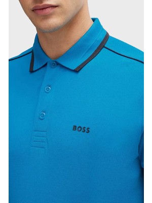 Boss Şeritli % 100 Pamuk Regular Fit Düğmeli Polo Yaka T Shirt Erkek Polo Yaka T Shirt 50512995 442