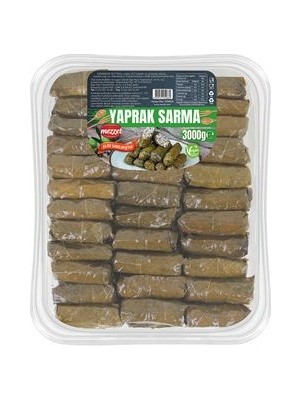 Mezzet El Yapımı Ekşili Gurme Yaprak Sarma 3 Kg - Vegan ve Koruyucusuz Ekonomik Boy