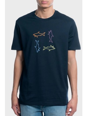 Paul & Shark % 100 Pamuk Regular Fit Bisiklet Yaka Logolu T Shirt Erkek T Shirt 24411088 013