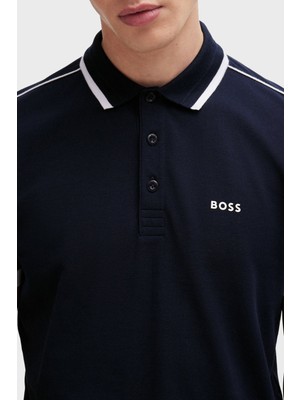 Boss Şeritli % 100 Pamuk Regular Fit Düğmeli Polo Yaka T Shirt Erkek Polo Yaka T Shirt 50512995 402